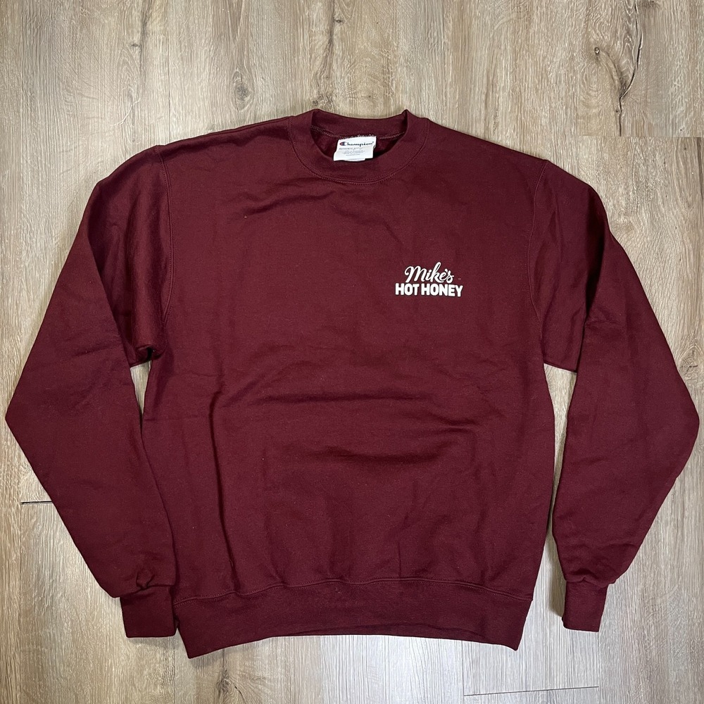 Champion Sweatshirt Mens Medium Maroon Mike's‎ Hot Honey Pullover MGS600